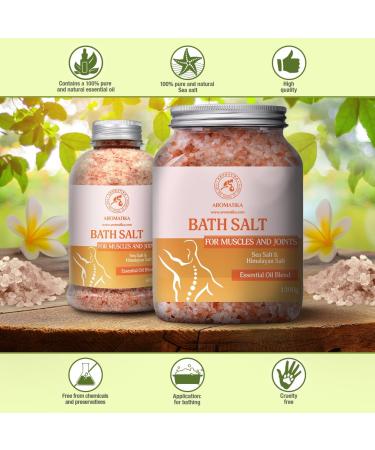 Joints & Muscles Swimming Salt 600g - Natural Bathing Salt with Lavender Sage & Rosemary - Himalayan Pink Salt for Sore Relief - Soothing & Warming - Buy Online on GoSupps.com