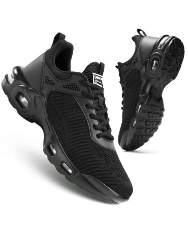 Men's Fashion Sneaker Non Slip Air Running Shoes for Men Athletics Sport Trainer Tennis Basketball Shoes 11 Black