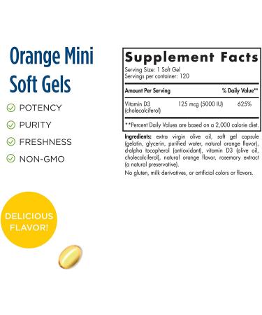 Nordic Naturals Vitamin D3 5000 IU - Orange Flavor Soft Gels, 120 Count - Buy Online on GoSupps.com