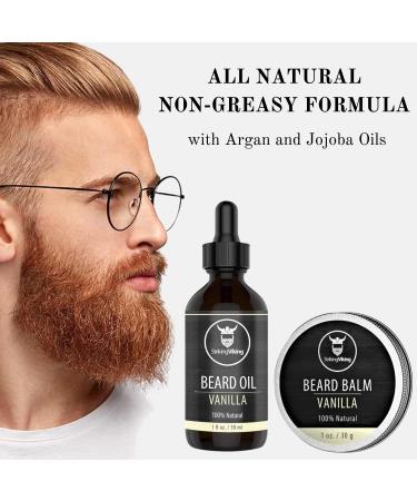 Striking Viking Beard Oil and Balm - Leave-In Conditioner for Beards and Mustaches - All-Natural Argan and Jojoba Oils - Vanilla Scent - 0.50 Fl Oz - Buy Online on GoSupps.com