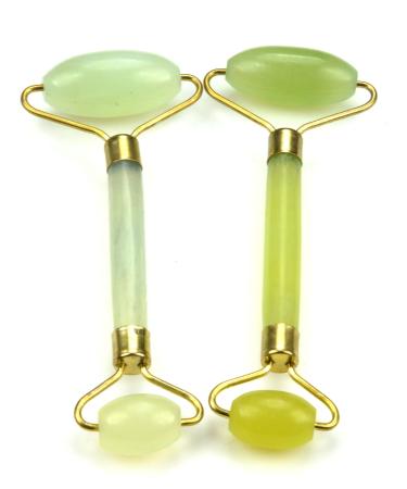 Twin-Sided Jade Roller Facial Massage Tool 100% Natural Grade-A Face & Neck Slimming Massager Anti-Ageing Massaging Tool - 1 Piece