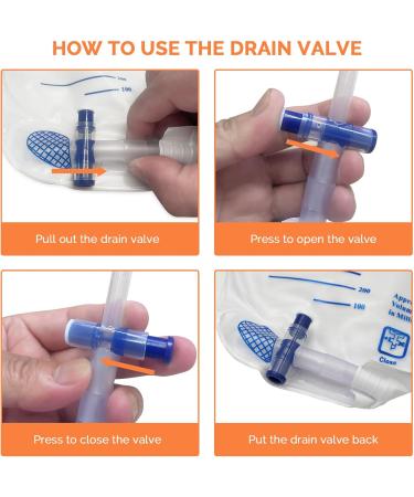 Buy 2000ml Disposable Urinary Drainage Bags for Men | Anti-Reflux Chamber 40 Drainage Tubes Catheter Bags with T Valve Hanger - International Shipping Available - Buy Online on GoSupps.com