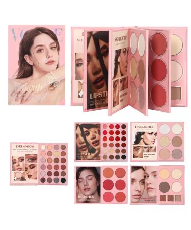 Makeup Palette | 5-Layer Book-Style Eye Cosmetic Kit - Full Face Makeup Palette For Women Girls Passionate Daily Routine Wedding Party Practical