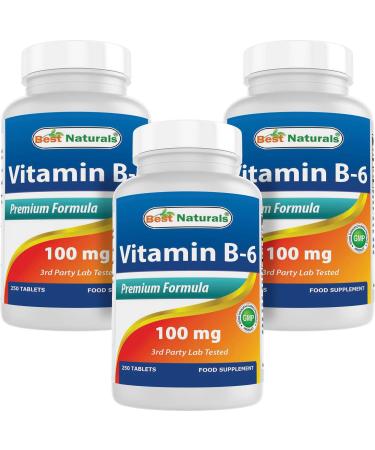 Vitamin B-6 100 mg 250 Tablets by Best Naturals (250 Count (Pack of 3)) 250 count (Pack of 1)
