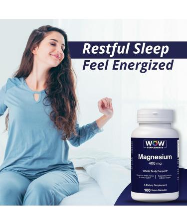 WOW Supplements Magnesium 400 mg Complex - Supplement for Men and Women - Citrate Aspartate & Magnesium Oxide 400mg - 180 Capsules - Buy Online on GoSupps.com