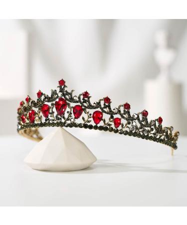 SweetV Red Crystal Princess Crown Tiara for Women - Perfect for Weddings, Proms, Birthdays, and More! - Buy Online on GoSupps.com