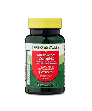 4 TOP CARE Mushroom Complex Dietary Supplement 6 200mg Equivalent Serving 30 Vegetarian Capsules