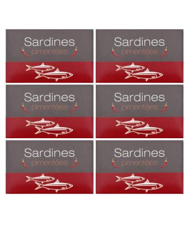 Lot of 6x Spicy Sardines - Morocco - 125g can