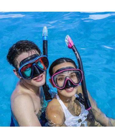 TUSA Sport Adult Powerview Mask, Dry Snorkel & Fins Travel Set - Large Black/Ocean Green - Buy Online on GoSupps.com