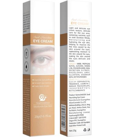 Snail Essence Eye Cream Moisturise Nourise Eye Serum Anti Aging Snail Mucus Eye Cream For Dark Circles Eye Skin Firming Mens & Women Eye Cream Reduces Fine Lines Eye Bags - Buy Online on GoSupps.com