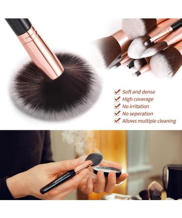 DULEE 14-Piece Professional Makeup Brush Set - Premium Synthetic Brushes for Foundation Eyeshadow Blush & More - Silver Beauty Kit for Flawless Application - Buy Online on GoSupps.com