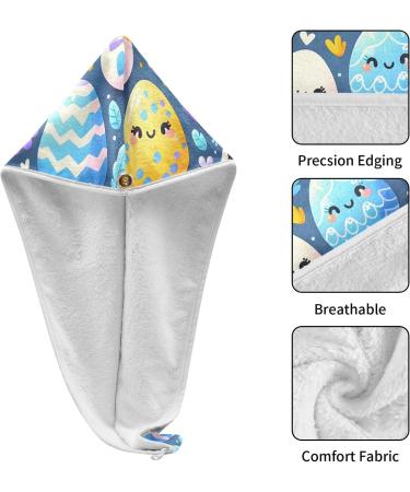 Easter Egg Hair Towel 2 Pack | Super Absorbent Quick Dry Hair Turbans for Women & Girls - Buy Online on GoSupps.com