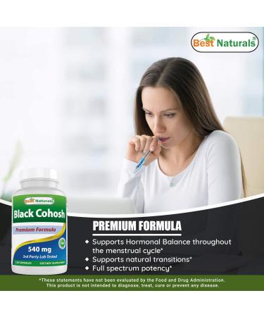 Best Naturals Black Cohosh 540mg 120 Capsules - Natural Menopause Support - 120 Count - Buy Online on GoSupps.com