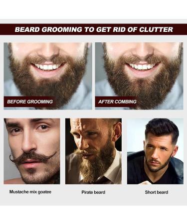 Beard Brush for Men | Boar Bristle & Wooden Comb | Daily Beard Care with Storage Bag | Travel-Friendly Softening Brush - Buy Online on GoSupps.com