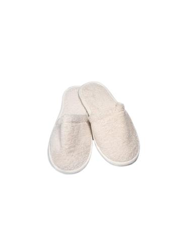 Eco Bath London Natural Terry Cloth Slippers XL (10-11) Cream