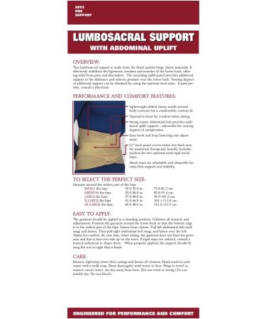 Buy OTC Lumbo-Sacral Support - 11-Inch Elastic Lower Back Abdominal Uplift | International Shipping Available - Buy Online on GoSupps.com