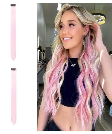 Clip-In Hair Extension Highlights Streaks (Pink)
