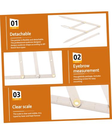 Ipetboom 2 Pcs Second Generation Scale Golden Ratio Stencil Kits Molds Eyebrow Measurement Tool Metal 25x5x0.6cmx2pcs Silverx2pcs - Buy Online on GoSupps.com
