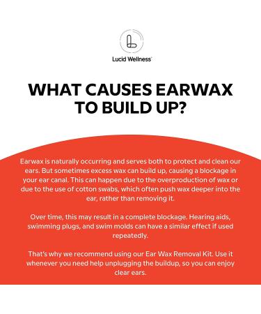 Lucid Wellness Ear Wax Removal Kit - 6.5% Urea Hydrogen Peroxide Drops - Ear Cleaner Foaming Formula for Adults - Bulb Syringe Tool Included - Buy Online on GoSupps.com