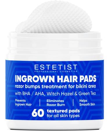 Ingrown Hair Pads Razor Bump Stopper Eliminate Ingrown Hair Strawberry Legs Butt Acne Soothe Bumps Scars Irritation Rashes Shaving Remedy Gentle Exfoliating Treatment Wipes After Shave Bikini Bump