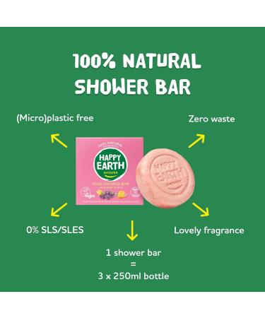  HAPPY EARTH Happy Earth Shower Soap - For Men & Women - Shower Soap Block - 100% Natural Ingredients & Vegan - Cedar Lime - 90g - Buy Online on GoSupps.com