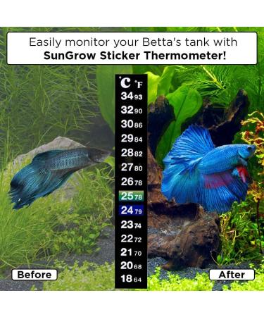 SunGrow Betta Stick-on Thermometer Stickers - Green & Blue Temperature Indicators (3 Pieces) - Buy Online on GoSupps.com