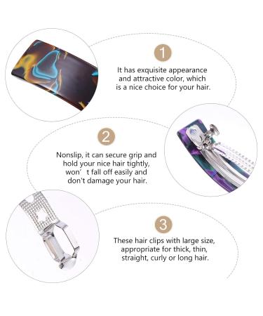 Lurrose 3-Piece Automatic Tortoise Hair Clip Set | Vintage French Design Cellulose Acetate Clips for Women & Girls | Perfect for Daily Outfits - Buy Online on GoSupps.com