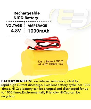 Buy 2-Pack Exell 4.8V 1000mAh Emergency Lighting Battery - Compatible with Lithonia OSA004 Astralite Day-Brite & More - International Shipping Available - Buy Online on GoSupps.com