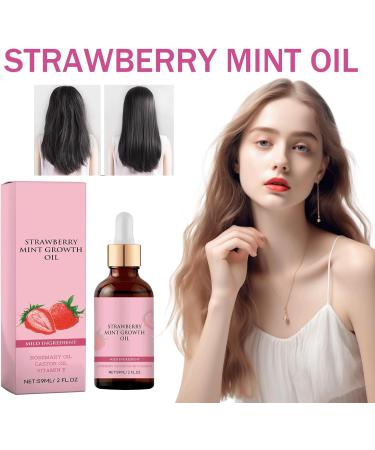 Daffezon Strawberry Mint Hair Growth Oil Natural Rosemary Hair Care Essential Oil Suitable for Fine Dry and Damaged Hair - Buy Online on GoSupps.com