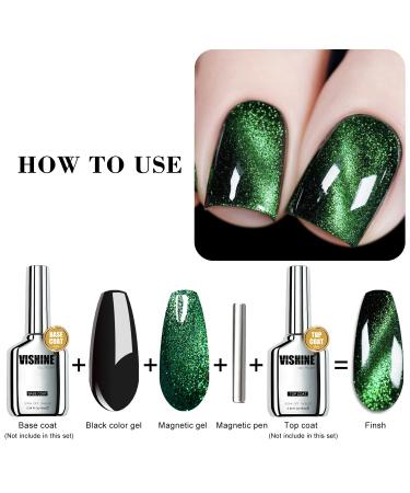 Vishine 9D Cat Eye Green Gel Nail Polish - Galaxy Chameleon UV Gel - Soak Off Manicure for DIY & Salon - 16ml M193 - Buy Online on GoSupps.com