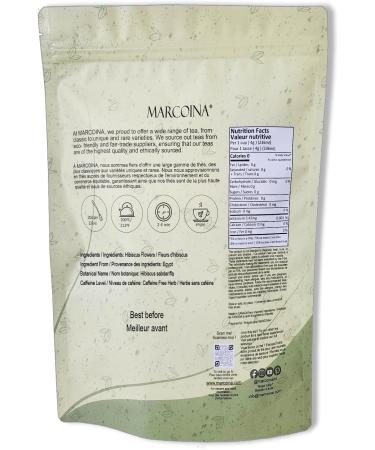 Organic Hibiscus Flowers Herbal Loose Tea by Marcoina - Cut Petals 56g in Resealable Bag Caffeine-Free from Egypt - Perfect for Hot or Cold Brew Tea - Known as Hibiscus sabdariffa. - 2oz. Hibiscus Organic Cut Flower 56-g. / 2-oz. - Buy Online on GoSupps.com