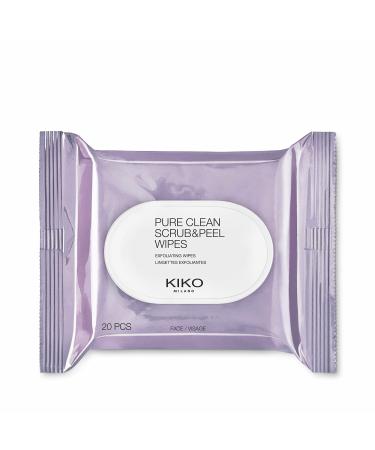KIKO Milano Pure Clean Scrub & Peel | 20 wipes 2 in 1 for a deep peeling and a refreshed face
