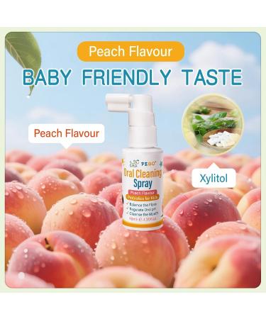 PEGO Kids Oral Spray - Toddler Toothpaste Helper for Fresh Breath, Fruit-Flavored, Probiotic Mouth Spray,Fluoride Free for Newborn to 12 Years (40ml*1, Peach) Peach 1.35 Fl Oz (Pack of 1) - Buy Online on GoSupps.com
