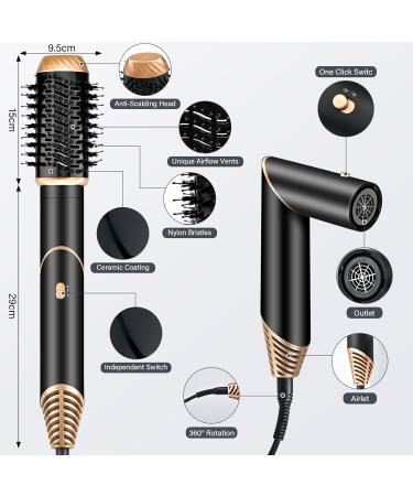 6 in 1 Hair Dryer Brush Set for Frizz-Free Styling | Hot Air Stylers with 6 Attachments | Ionic Care | Perfect for All Hair Types - Buy Online on GoSupps.com