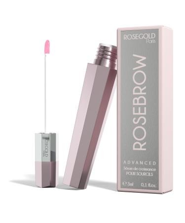 ROSEBROW Advanced Natural Eyebrow Growth Serum by ROSEGOLD Eyebrow Serum Grows + Fuller + Longer + Thicker Made in France Hormone-Free Vegan (1 Month Treatment)