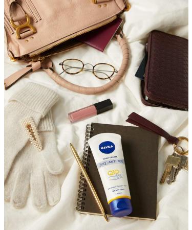 NIVEA 3-in-1 anti-ageing Q10 hand cream (100 ml) hand care helps reduce wrinkles skin cream with UV filter for normal to dry hands Anti-ageing hand cream - Buy Online on GoSupps.com