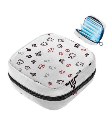 Women tapes storage pocket menstrual cup pocket girl travel big capacity make-up ladies binding organizer heartbeat heart color 4 4.7x6.6x6.6 in/12x17x17 cm