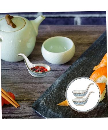 2pcs Caviar Spoon Ceramics Dessert Food 10x6cm Assorted Color - Buy Online on GoSupps.com