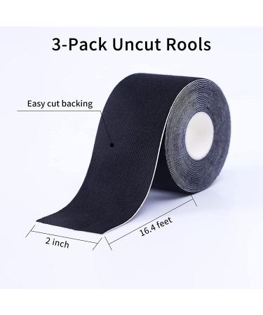 Lobtery Kinesiology Tape (3 Uncut Rolls) Waterproof Athletic Tape Sports for Knee Shoulder and Elbow  Kinesio Tape for Pain Relief  Latex Free  2 inch x 16.4 feet Roll  Black - Buy Online on GoSupps.com