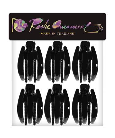 RC Roche Ornament 6 Pcs Premium Plastic Claw Jaw Clips Medium Black - Anti Slip Styling Barrettes for Women and Girls - Buy Online on GoSupps.com