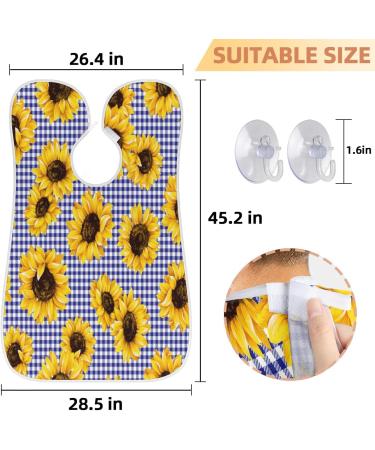 Beard Bib Apron for Men - Non-Stick Waterproof Hair Catcher | Sunflower Plaid Grooming Cloth | Perfect for Shaving & Trimming - Buy Online on GoSupps.com