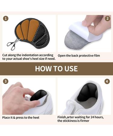 2 Pairs Molain Heel Cushion Inserts - Blister Protectors & Anti-Slip Shoe Pads for Women and Men - Self-Adhesive Heel Grips - Thick Back Insoles (Black Grey) - Buy Online on GoSupps.com