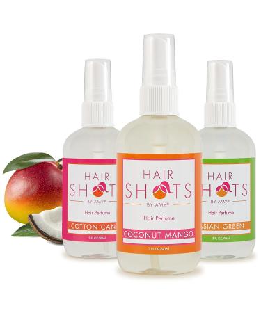 Hair Shots Heat Activated Hair Fragrance Mixer Bundle - Cotton Candy, Coconut Mango, Asian Green (3 Items) - Buy Online on GoSupps.com