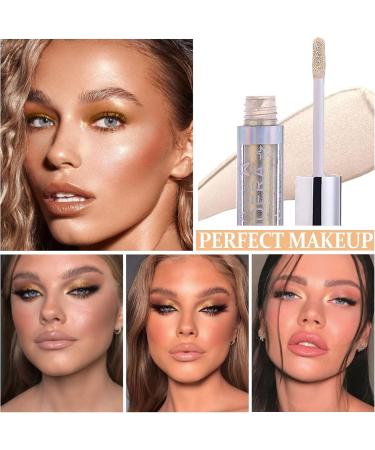 Liquid Glitter Eyeshadow Long Lasting Waterproof Glitter Liquid Eyeshadow Metallic Pigments Shining Eye Shadow Glitter Eyeliner Makeup(A01) Set 1 - Buy Online on GoSupps.com
