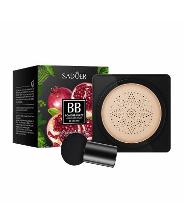 Pomegranate concealer BB cream moisturizing mushroom air cushion beauty cream lasting concealer brightening skin tone (0.71oz) 20g (02 ivory 20g) 0.71 Ounce (Pack of 1) 02 ivory 20g