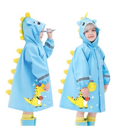 Kids Raincoats for Girls Boys Waterpoof Rainsuit Toddler Poncho 3D Cartoon Children Rainwear S Size S/80-95 CM Dinosaur
