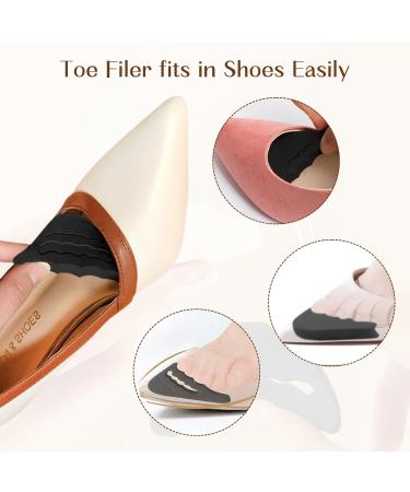 Shoe Toe Inserts - Foam Toe Filler 4 Adjustable Pairs for Loose Shoes in Black & Beige | Comfort & Fit Solutions - Buy Online on GoSupps.com