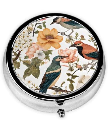 Yellow Leaves Chicken Mini Round Pill Box | Travel Pill Organizer | 3 Compartment Medicine Case for Home & Office - Buy Online on GoSupps.com