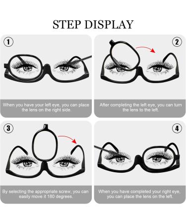 Portable Flip-Down Make-up Reading Glasses | Enlarged Rotating Single Lace | Essential Tool for Women | Black 2x Magnification - Buy Online on GoSupps.com