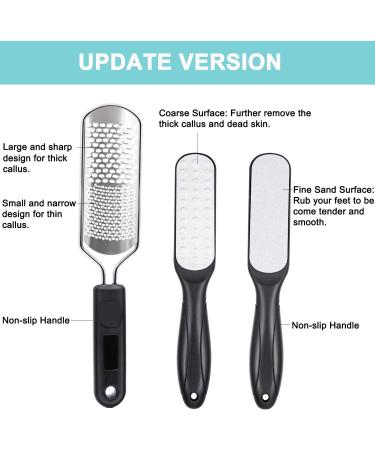 2PCS Stainless Steel Foot File Callus Remover and Scrubber Set - Dual Size Rasp for Dead Skin Removal - Pedicure Tools for Soft Feet - Washable and Reusable - Buy Online on GoSupps.com